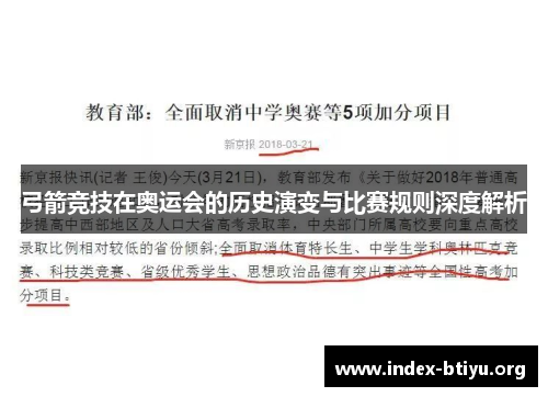 弓箭竞技在奥运会的历史演变与比赛规则深度解析